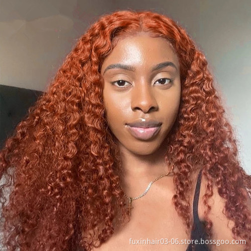 28 30 Inch Colored Curly Ginger Orange Deep Wave Lace Front Human Hair Wigs Brazilian Deep Curly Preplucked Lace Frontal Wigs